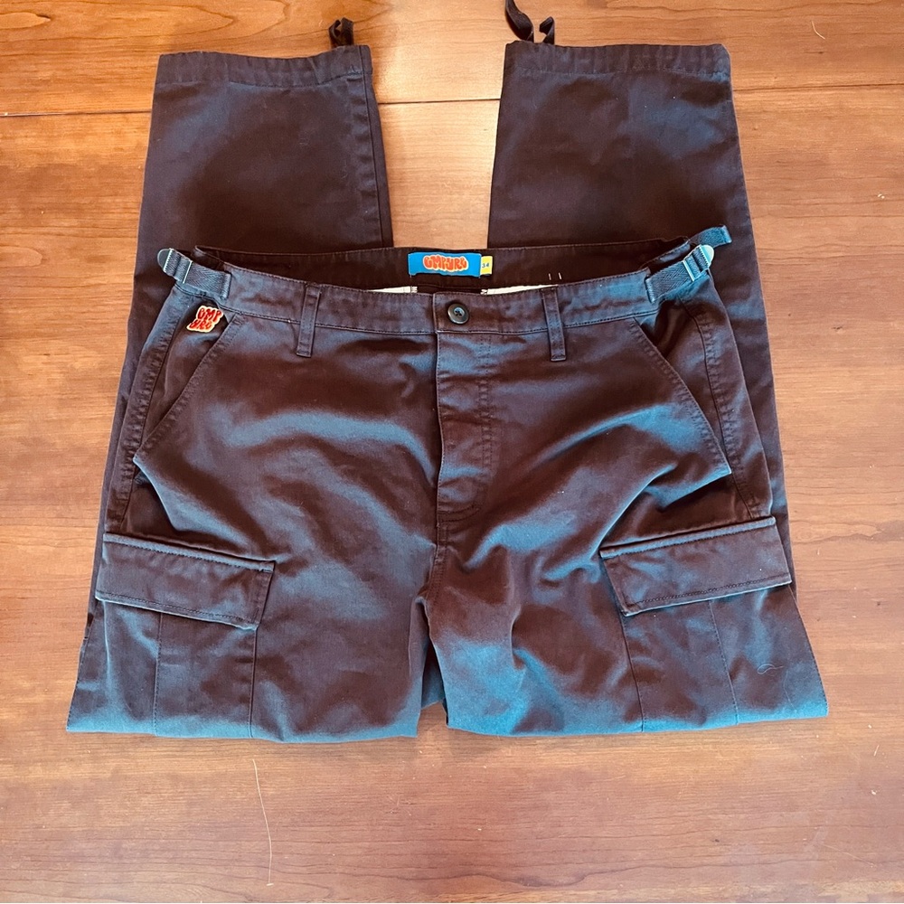 Empyre Cargo Pants Brown Relaxed Wide Leg Baggy Skater SZ 34 Paratrooper Utility - Picture 3 of 13